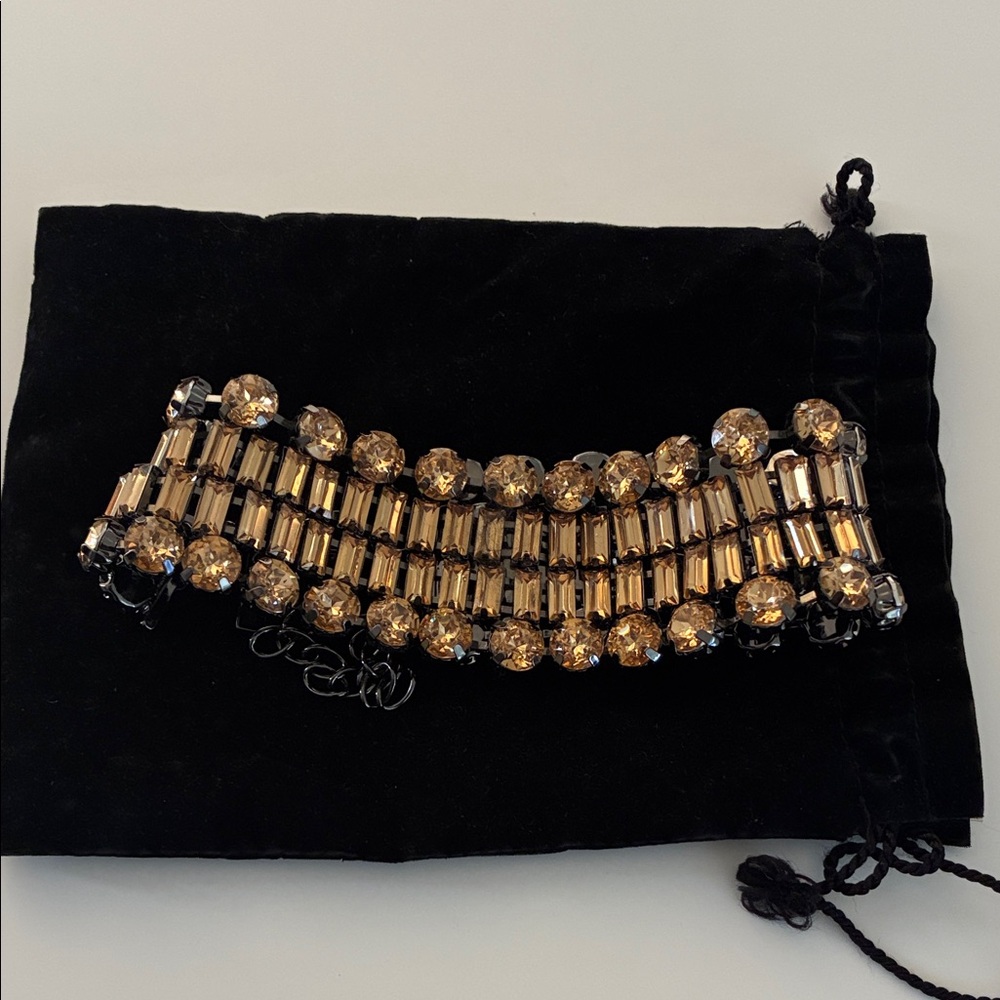 INC. Gold and Black Gemstone Choker
